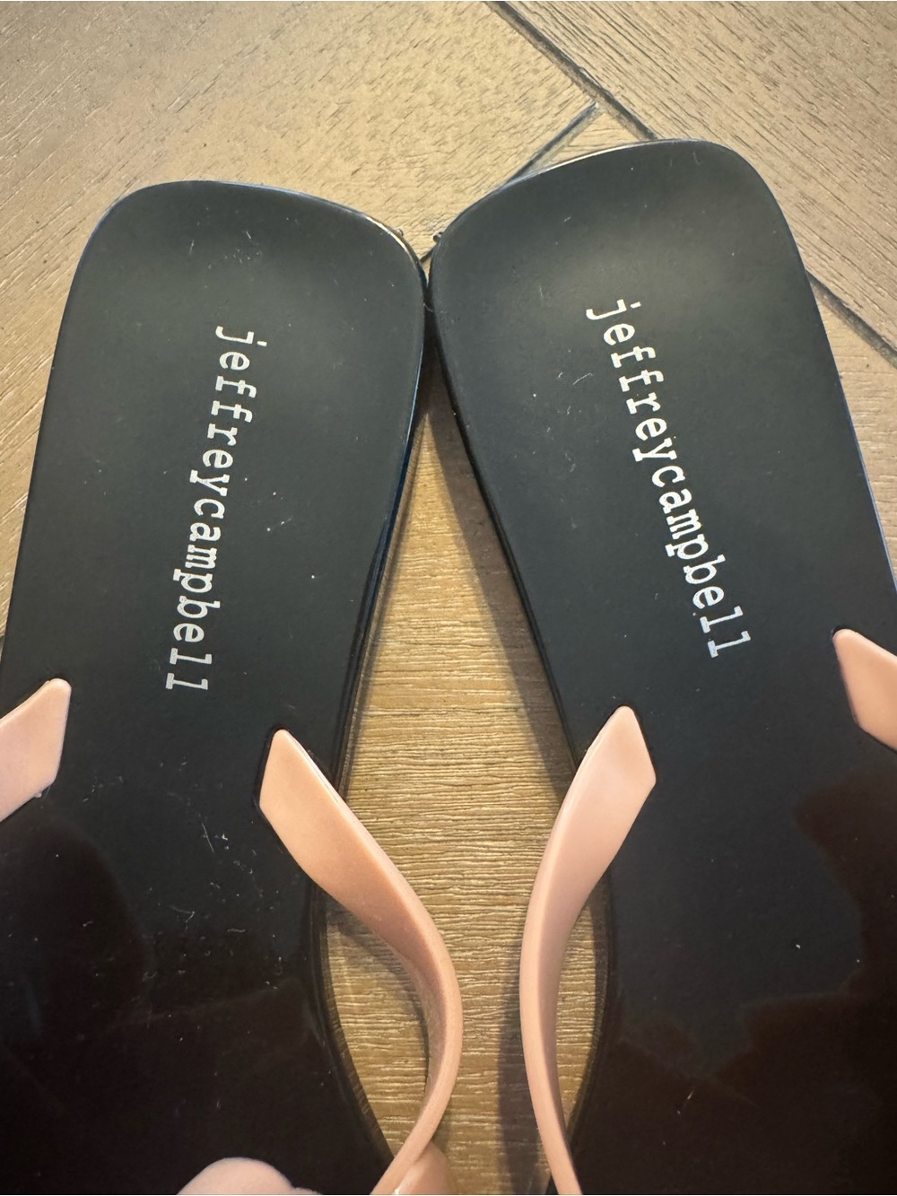 Jeffrey Campbell Black Slide Sandals with Blush Pink Flower Accents - Picture 5 of 13